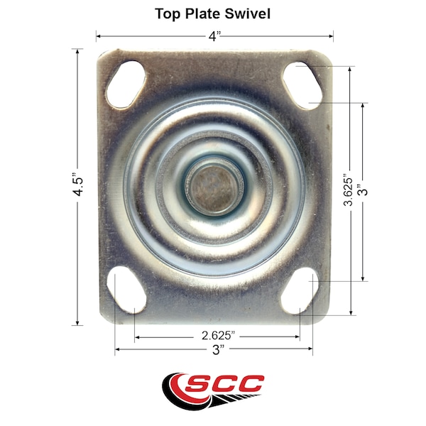 8 Inch V Groove Semi Steel Swivel Caster Set with Ball Bearings 2 Brakes SCC